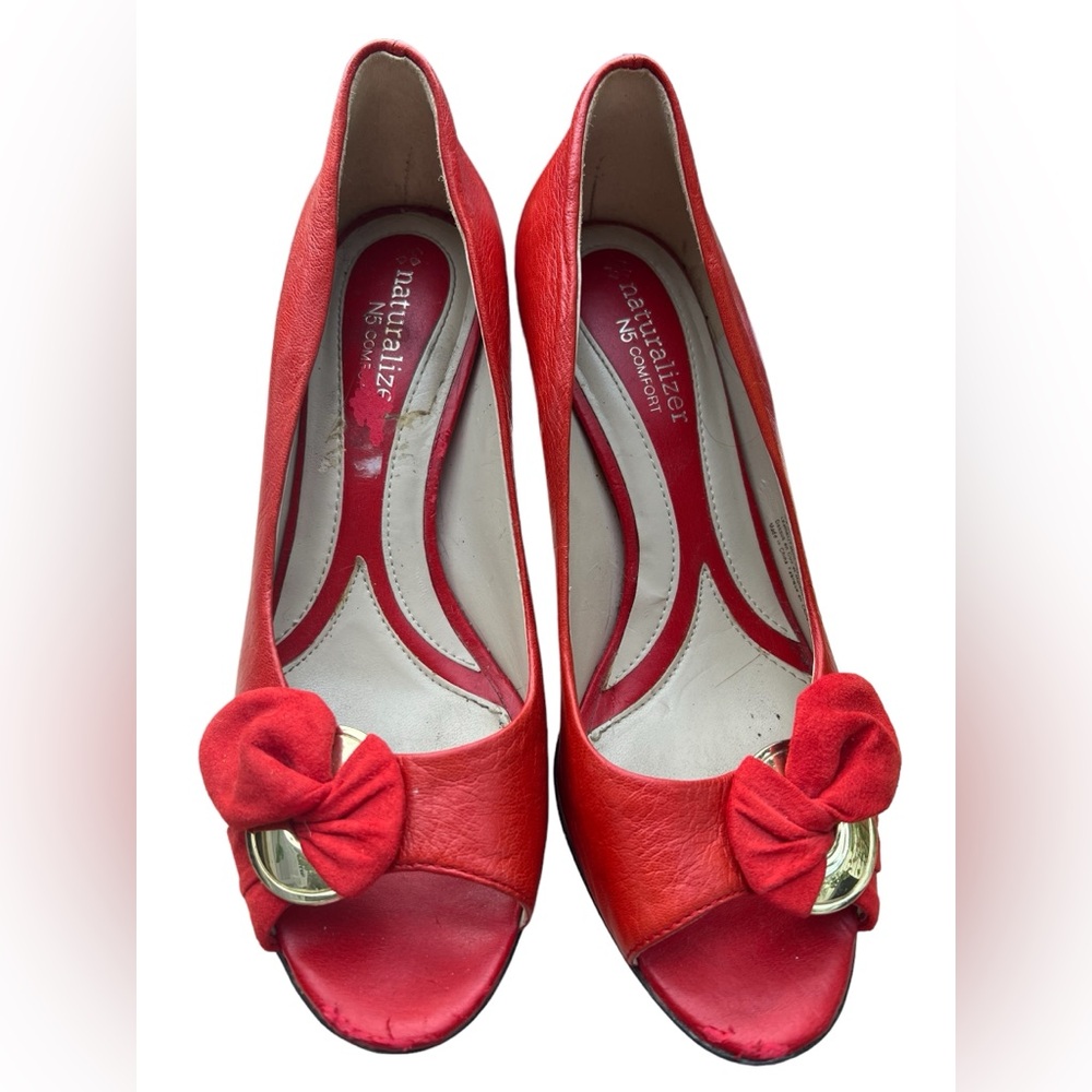 1970’s Naturalizer Red/Orange Leather Heels